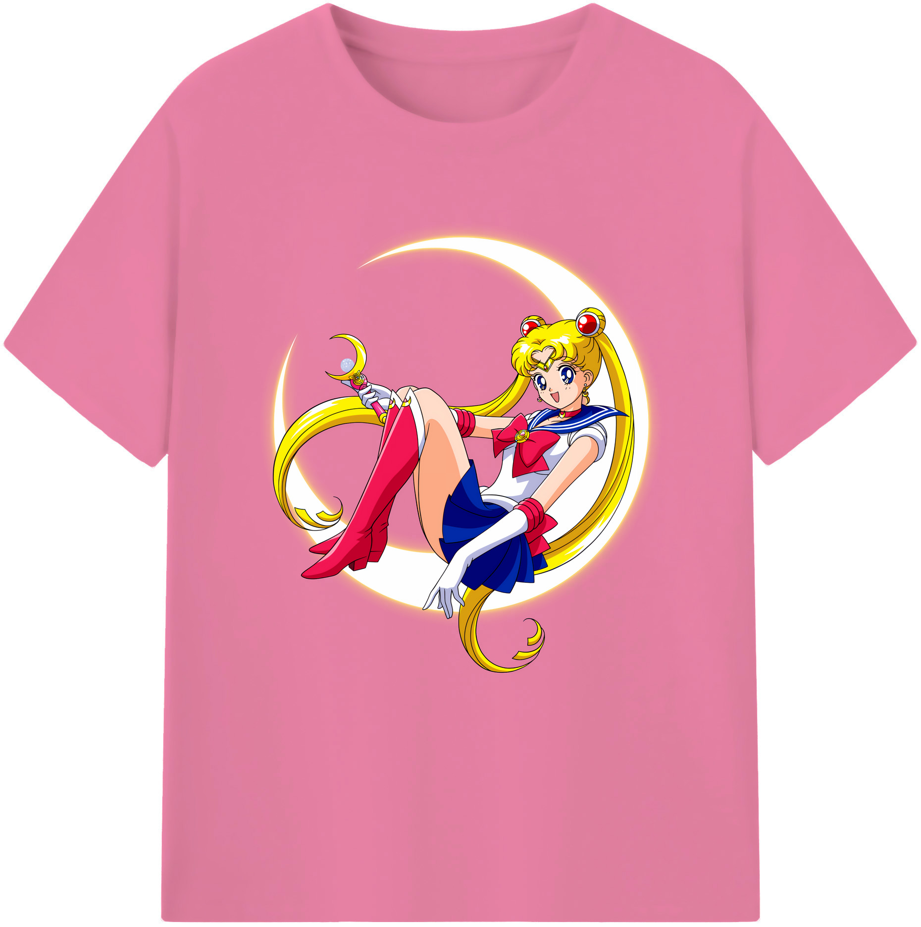 （画像用） 美少女戦士セーラームーン 月野 うさぎ つきの うさぎ Sailor Moon Tsukino Usagi 綿100％半袖Tシャツ（フロントプリント）
